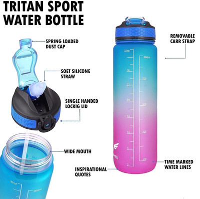 aaryashoppy 1000 ml Silicone, Plastic Sipper(Pack of 1, Multicolor)