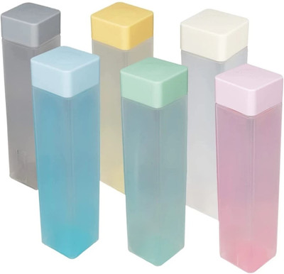 Jc trading Food Grade Fridge Square Bottle 1000 ml Bottle(Pack of 6, Multicolor, Plastic)