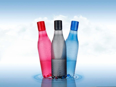 SKTRADING Dot water bottles for Fridge bottle combo set of 3 (Multicolor, Plastic) 800 ml Bottle(Pack of 3, Multicolor, Plastic)