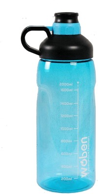 Leplion Woben Sport Large Capacity 2 L Leak proof Fitness Sports PET Water Bottle 2000 ml Bottle(Pack of 1, Multicolor, PET)