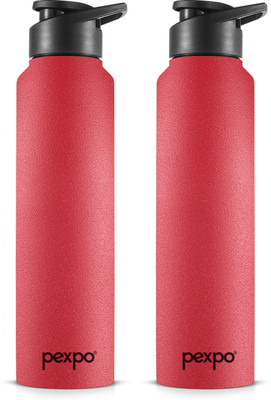 pexpo 750 ml Steel Bottle(Pack of 2, Red)