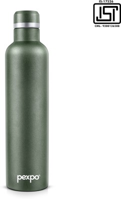 pexpo 24 Hrs Hot & Cold ISI Certified, Oreo Vacuum insulated Water Bottle 1000 ml Flask(Pack of 1, Green, Steel)