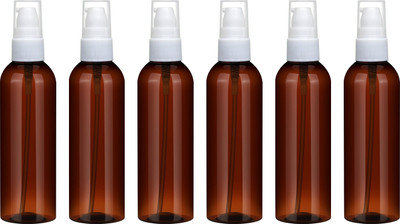 ceeyu 100 ml PET Bottle(Pack of 6, Brown, White)