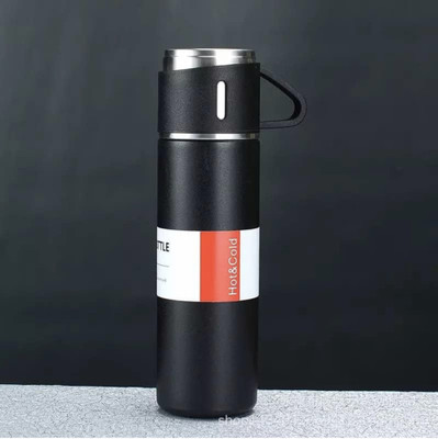 effingo 500 ml Steel Flask(Pack of 1, Black)