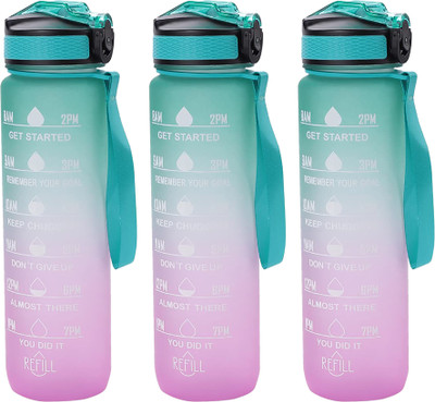 KUBER INDUSTRIES 1000 ml Plastic Bottle(Pack of 3, Green)