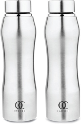 Omichef 1000 ml Steel Bottle(Pack of 2, Silver)