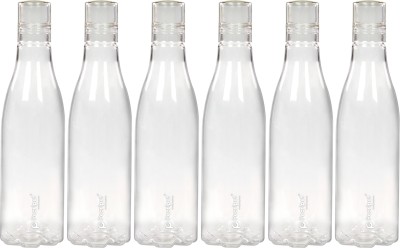 Pearlpet Throttle BPA-free Plastic Water Bottle , Fridge Bottle 1 Litre 1000 ml Bottle(Pack of 6, Clear, Plastic)