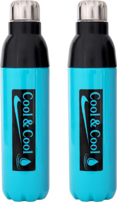 LAZYwindow 1000 ml Plastic Bottle(Pack of 2, Blue)