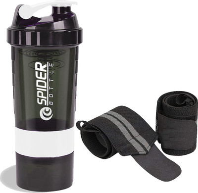 TRUE INDIAN 500 ml Plastic Shaker(Pack of 2, White, Grey)