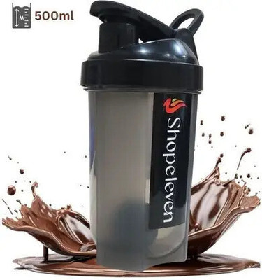 Fitness Scout 500 ml Plastic Shaker(Pack of 1, Grey)