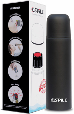0SPILL 750 ml Steel Shaker(Pack of 1, Black)