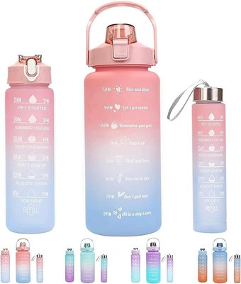 Teknora Water Bottle 1000 ml Water Bottles(Set of 3, Multicolor)