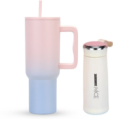 GOREYA 1200 ml Stainless Steel Flask(Pack of 1, Pink, Blue)