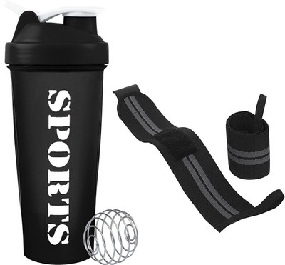 TRUE INDIAN 600 ml Plastic Shaker(Pack of 2, Grey, Black)