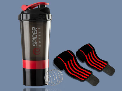 TRUE INDIAN 500 ml Plastic Shaker(Pack of 2, Red)