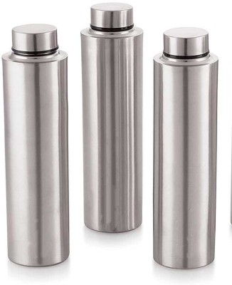 STEEPLE 1000 ml Steel Water Bottle for Fridge, Gym, school, office, Travelling (pack of 3) 1000 ml Bottle(Pack of 3, Silver, Steel)