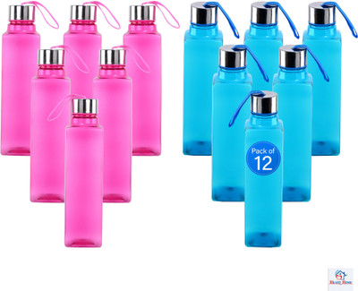 Heart Home 1000 ml Plastic Bottle(Pack of 12, Blue, Pink)