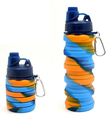 SHUANG YOU 500 ml Silicone Sipper(Pack of 1, Orange, Blue)