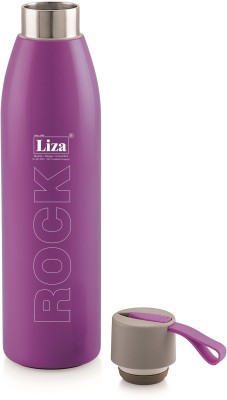 Liza Rock Vaccum Double Wall Thermoseal Technology, 24 Hours Hot & Cold Water Bottle 700 ml Bottle(Pack of 1, Purple, Steel)