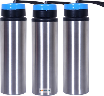 HOMESTIC by Kuber Industries 750 ml Steel Bottle(Pack of 3, Silver)