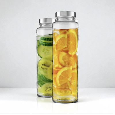 THE COZY STORE 750 ml Glass Bottle(Pack of 2, Clear)