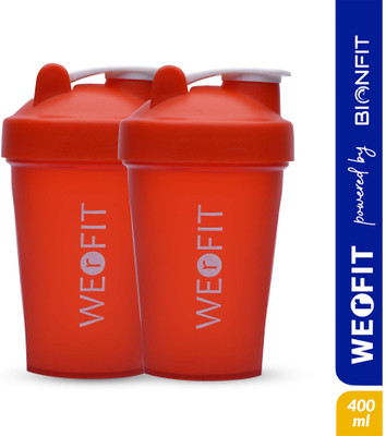WErFIT 400 ml Plastic Shaker(Pack of 1, Red)
