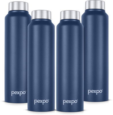pexpo 750 ml Steel Bottle(Pack of 4, Blue, Silver)