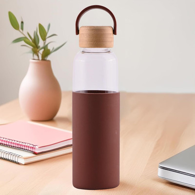 KUBER INDUSTRIES 550 ml Glass Bottle(Pack of 1, Brown)