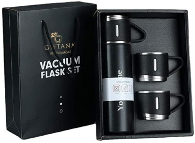 gayatri creation Vacuum Flask Gift Set Name Gift Set 500 ml Bottle(Pack of 3, Black, Steel)