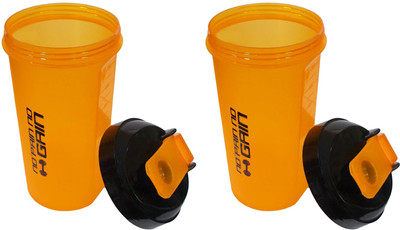 Piru 700 ml Plastic Shaker(Pack of 2, Orange)