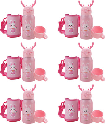 KUBER INDUSTRIES 500 ml Steel Sipper(Pack of 6, Pink)