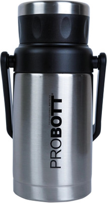 PROBOTT Handy 1100ml Hot & Cold Vacuum Insulated Water Bottle With Handle to Carry 1100 ml Flask(Pack of 1, Silver, Steel)