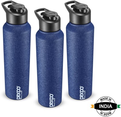 pexpo 1000 ml Sports and Hiking Stainless Steel Water Bottle, Chromo 1000 ml Bottle(Pack of 3, Blue, Steel)