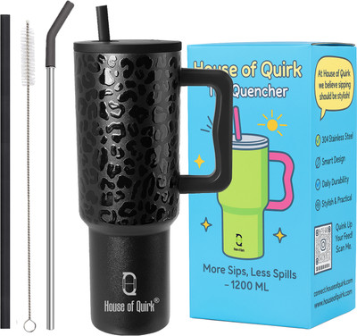 HOUSE OF QUIRK 1200 ml Steel Bottle(Pack of 1, Black)