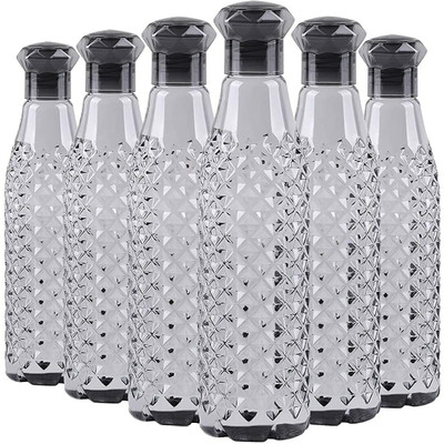 AneriDEALS 1000 ml Plastic Bottle(Pack of 6, Black)