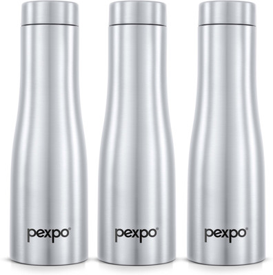 pexpo 700 ml Steel Bottle(Pack of 3, Silver)