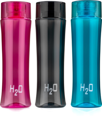 Flipkart SmartBuy P03 MULTICOLOR OVAL ROUND H2O WATER BOTTLE 1020 ml Bottle(Pack of 3, Multicolor, PET)