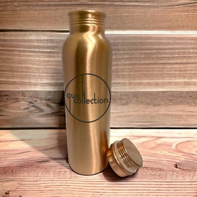 Quickcollection Copper Plain Water Bottle for Office/Gym & Yoga Bottle Good For Health 900 ml Bottle(Pack of 1, Copper, Copper)