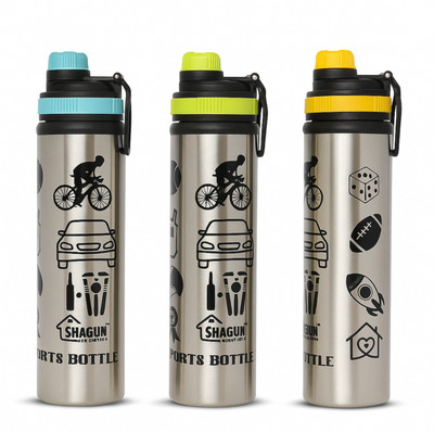 SAHU 900 ml Stainless Steel Bottle(Pack of 3, Steel/Chrome)