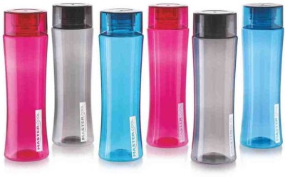 ROSTY H2O Squaremate Plastic(PET) Water Bottle, 1000ml, Set of 6, Assorted 1000 ml Bottle(Pack of 6, Multicolor, Plastic)