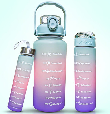 MIZLA 2000 ml Silicone Bottle(Pack of 3, Blue)