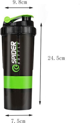 Spider Mart 500 ml Plastic Shaker(Pack of 1, Black)