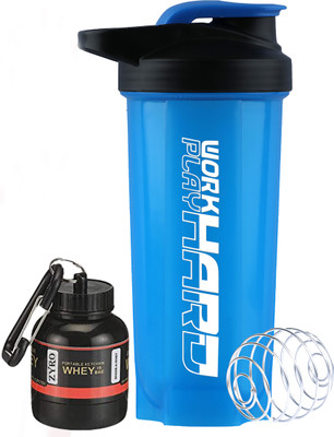 ZYRO 700 ml Plastic Shaker(Pack of 2, Blue)