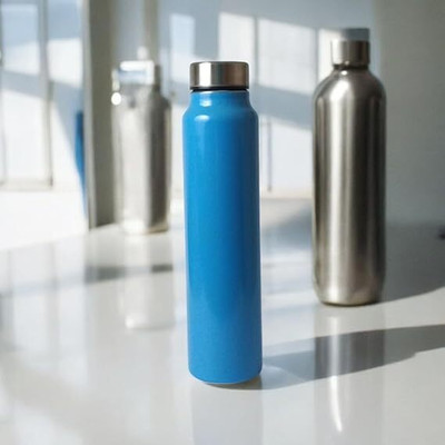 Hitech Sales 1000 ml Steel Bottle(Pack of 1, Light Blue)
