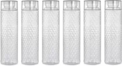 PRAGATI SALES Premium Creta Fridge Water Bottles Set Of 6 For Gym, Office, Home ( 6 PCS ) 1000 ml Bottle(Pack of 6, White, PET)