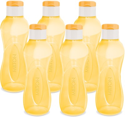 MILTON I Go Flip Plastic Water Bottle Set of 6, 750 ml Each, Yellow 750 ml Bottle(Pack of 6, Yellow, Plastic)