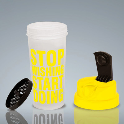 IMPHI Gym Shaker Bottle 700 ml Shaker(Pack of 1, Yellow, White, Plastic)