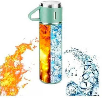 Shifozaa 500 ml Steel Flask(Pack of 3, Black)