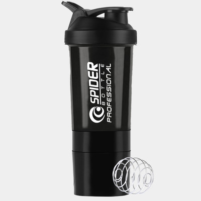 ZYRO 500 ml Plastic Shaker(Pack of 1, Black)