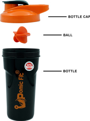 Pomic fit 700 ml Plastic Shaker(Pack of 1, Orange)